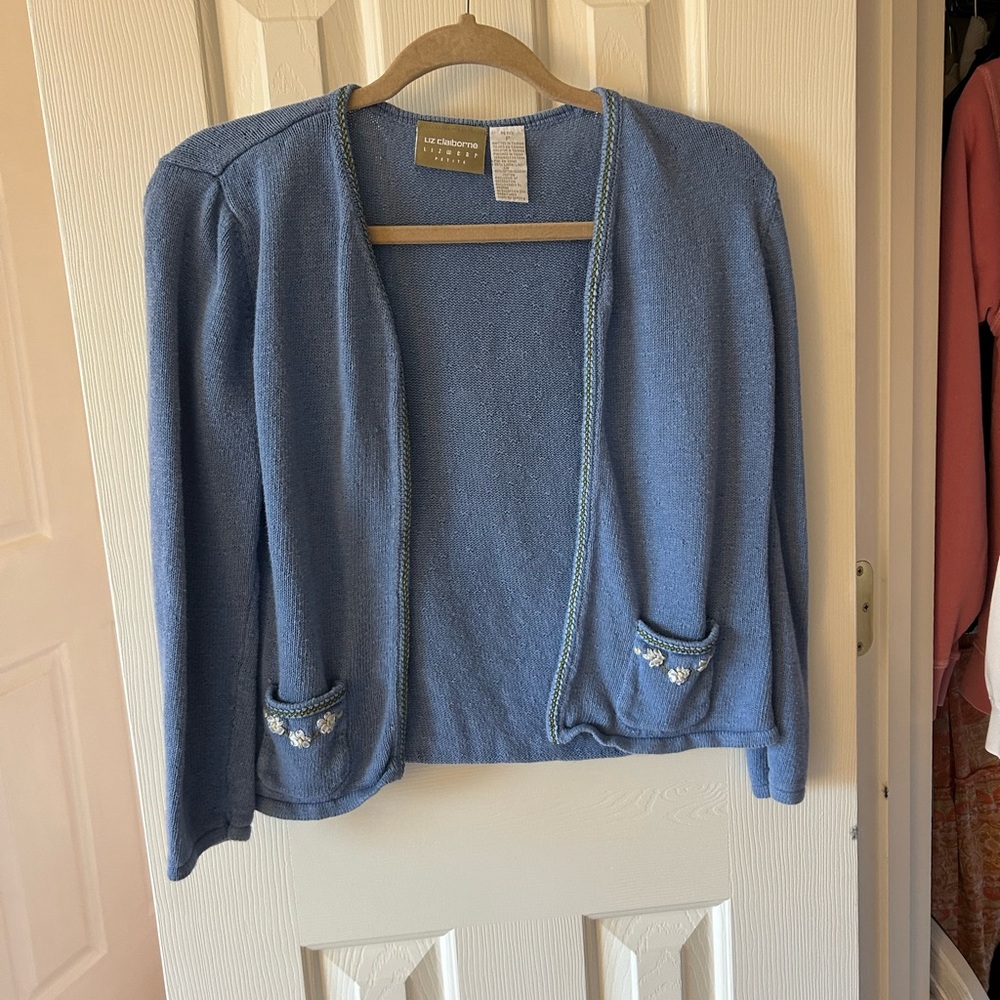 Liz Claiborne Blue Knit Sweater